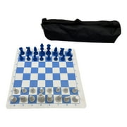 Kokiya Foldable Chess Game ,International Board Game ,Convenient Lightweight Travel Chess Board Tournament Chess Set for Home Picnic zipper hand bag